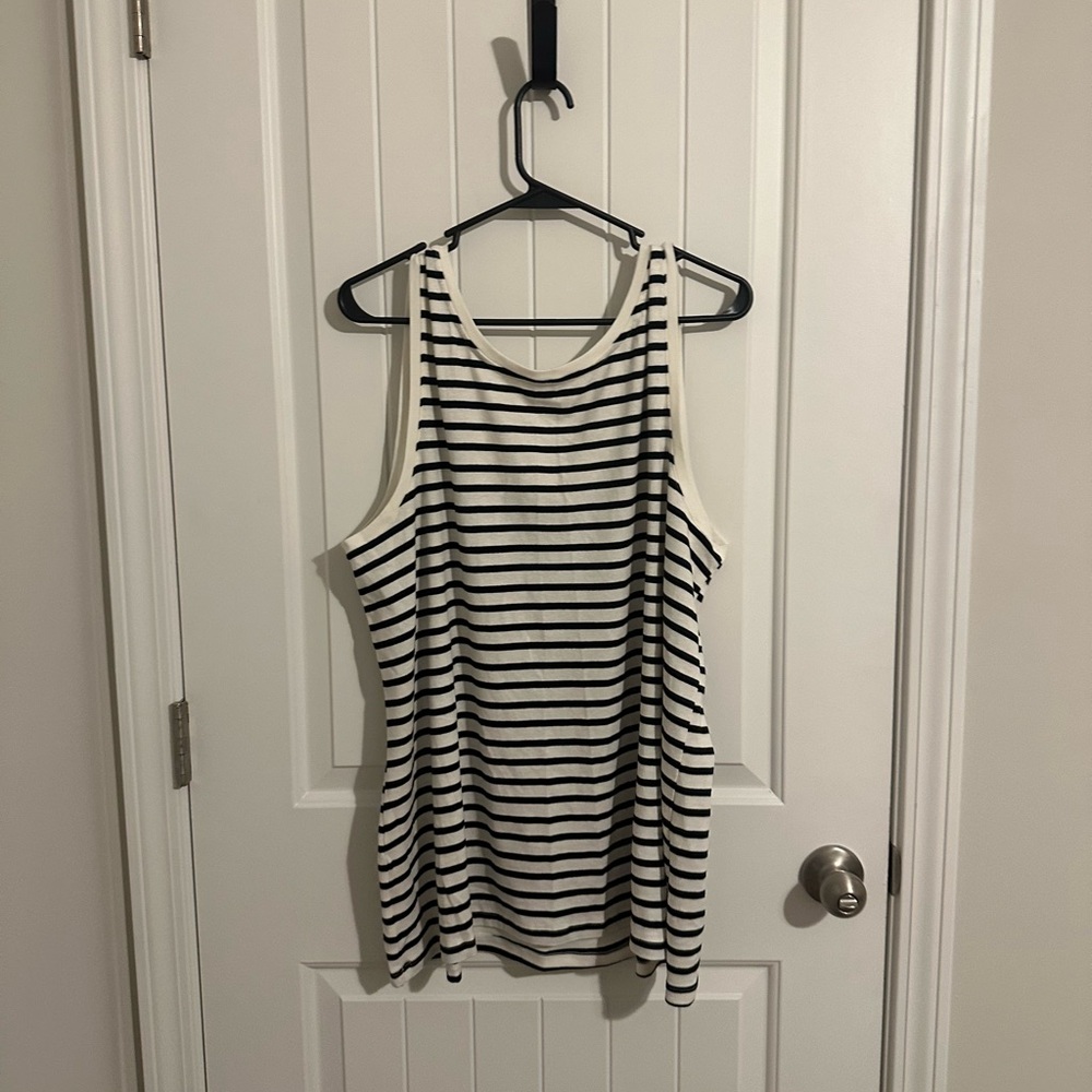 Ava & Viv Black and White Striped Tank Top - Picture 2 of 4